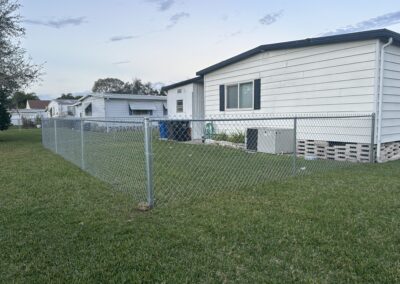 Metal Fencing around a Mobile Home with