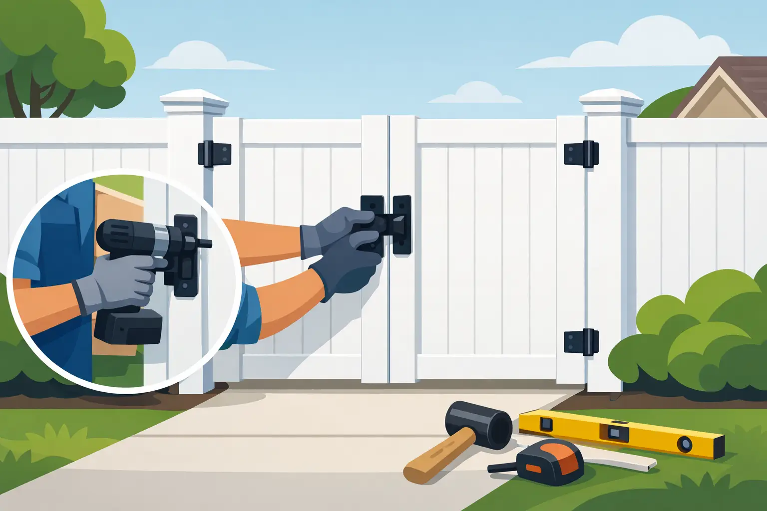 bftb21_03 Vinyl Fence Gate Installation Done Right