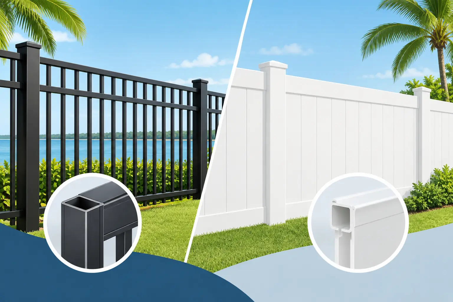 Aluminum Vinyl Comparison for Florida Fences