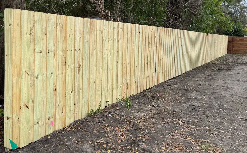 Natural wood Wood fence