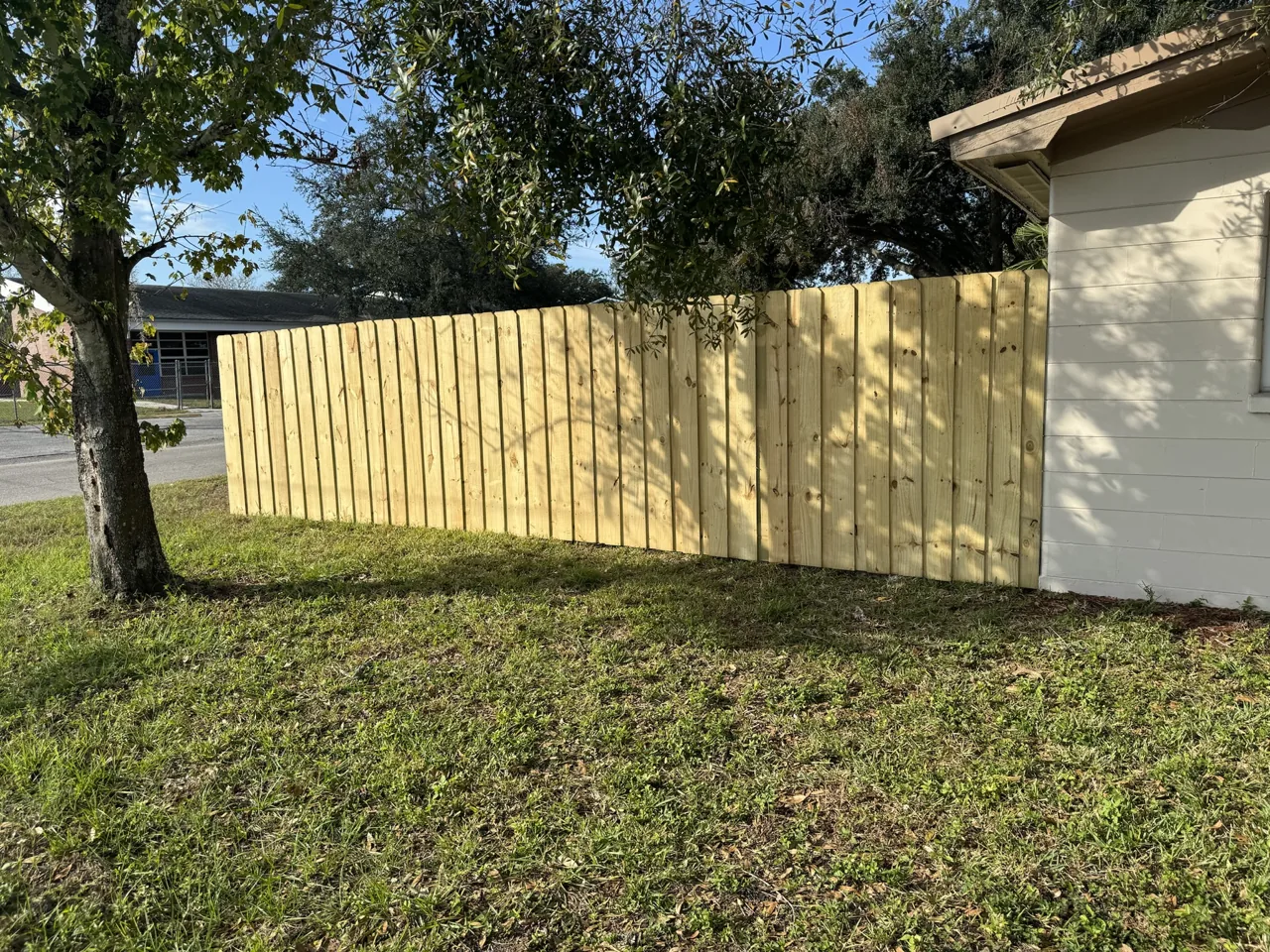 Natural wood Wood fence
