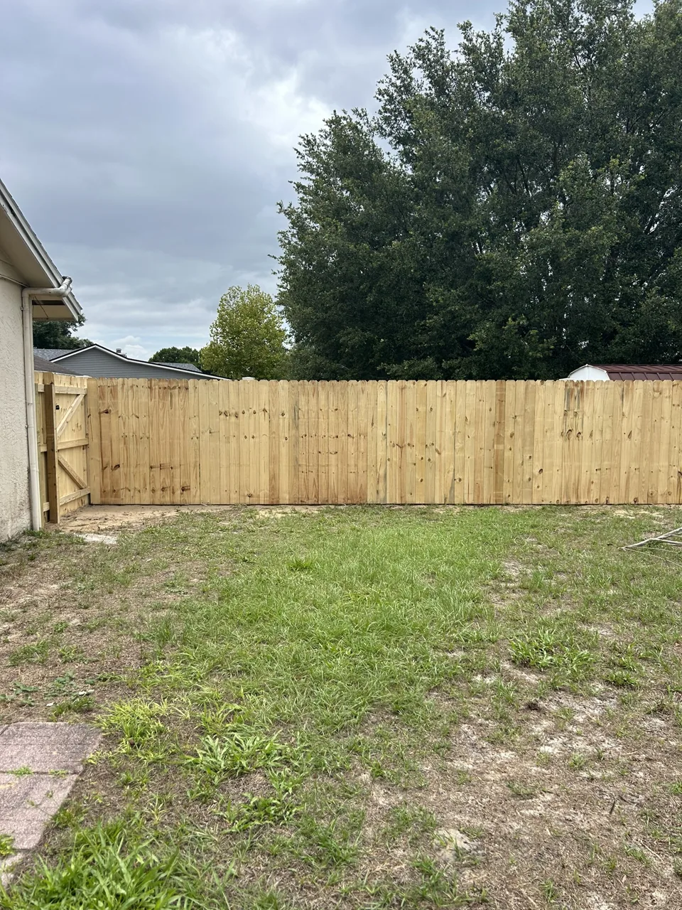 Natural wood Wood fence
