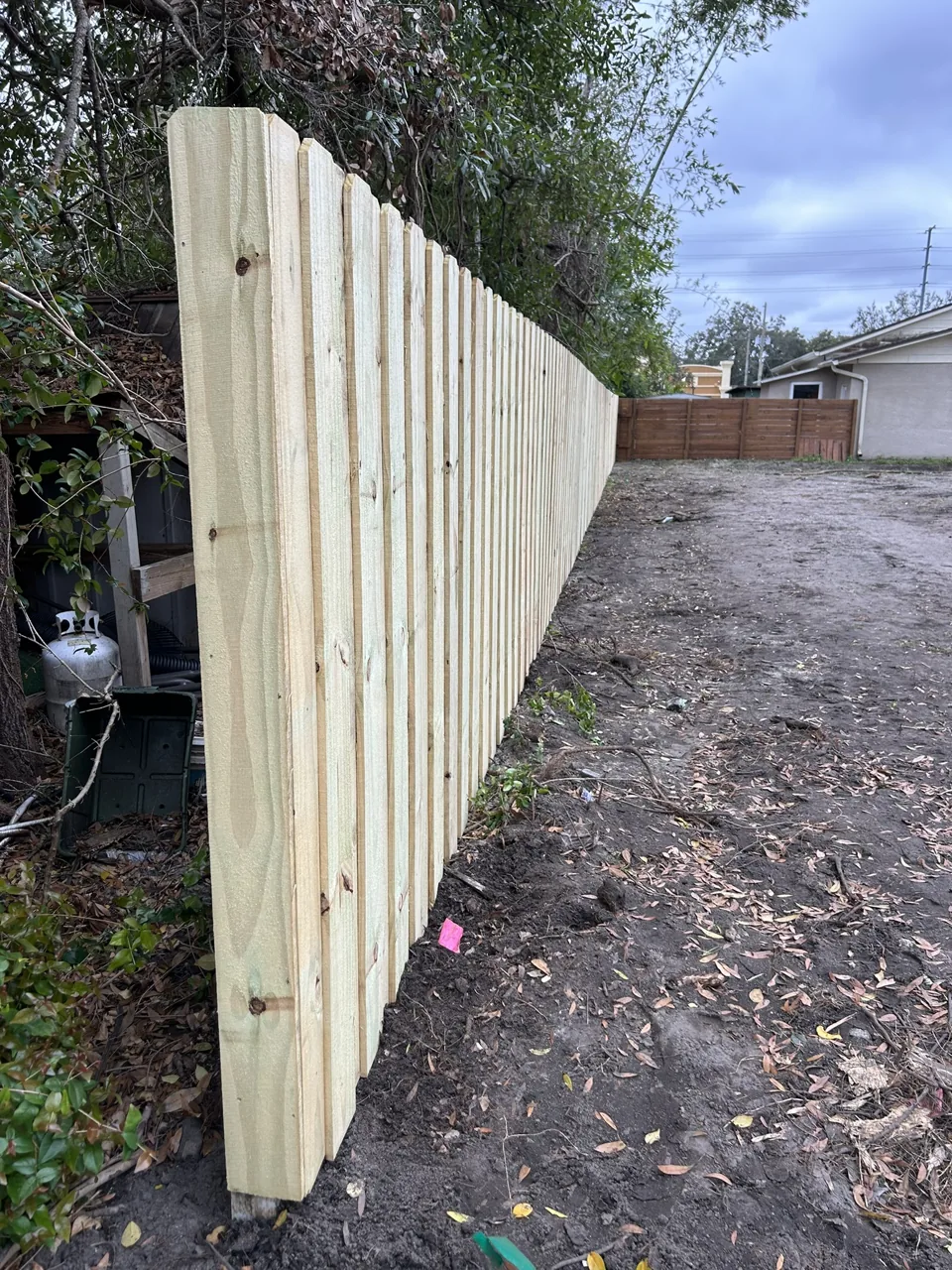 Natural wood Wood fence