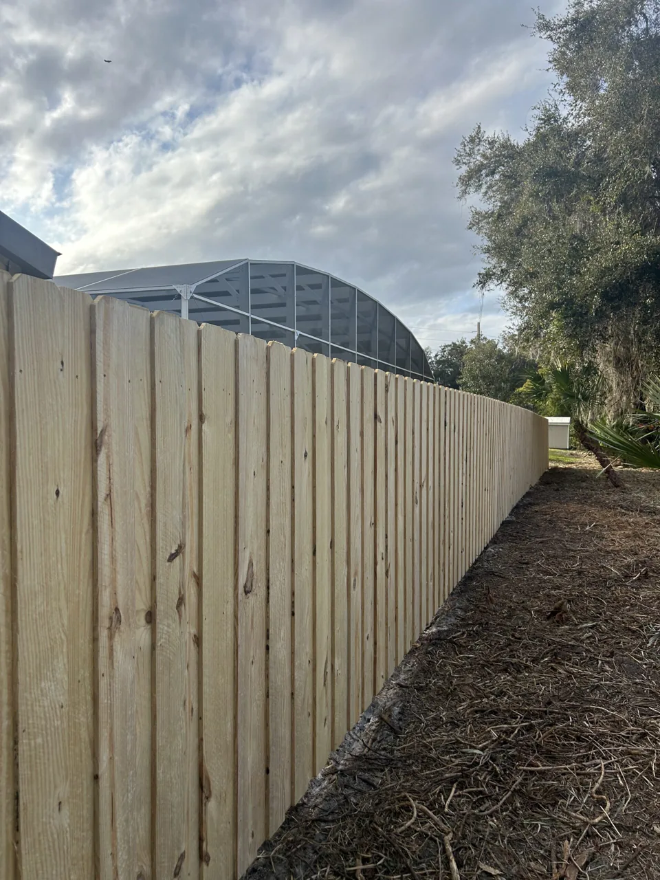 Natural wood Wood fence