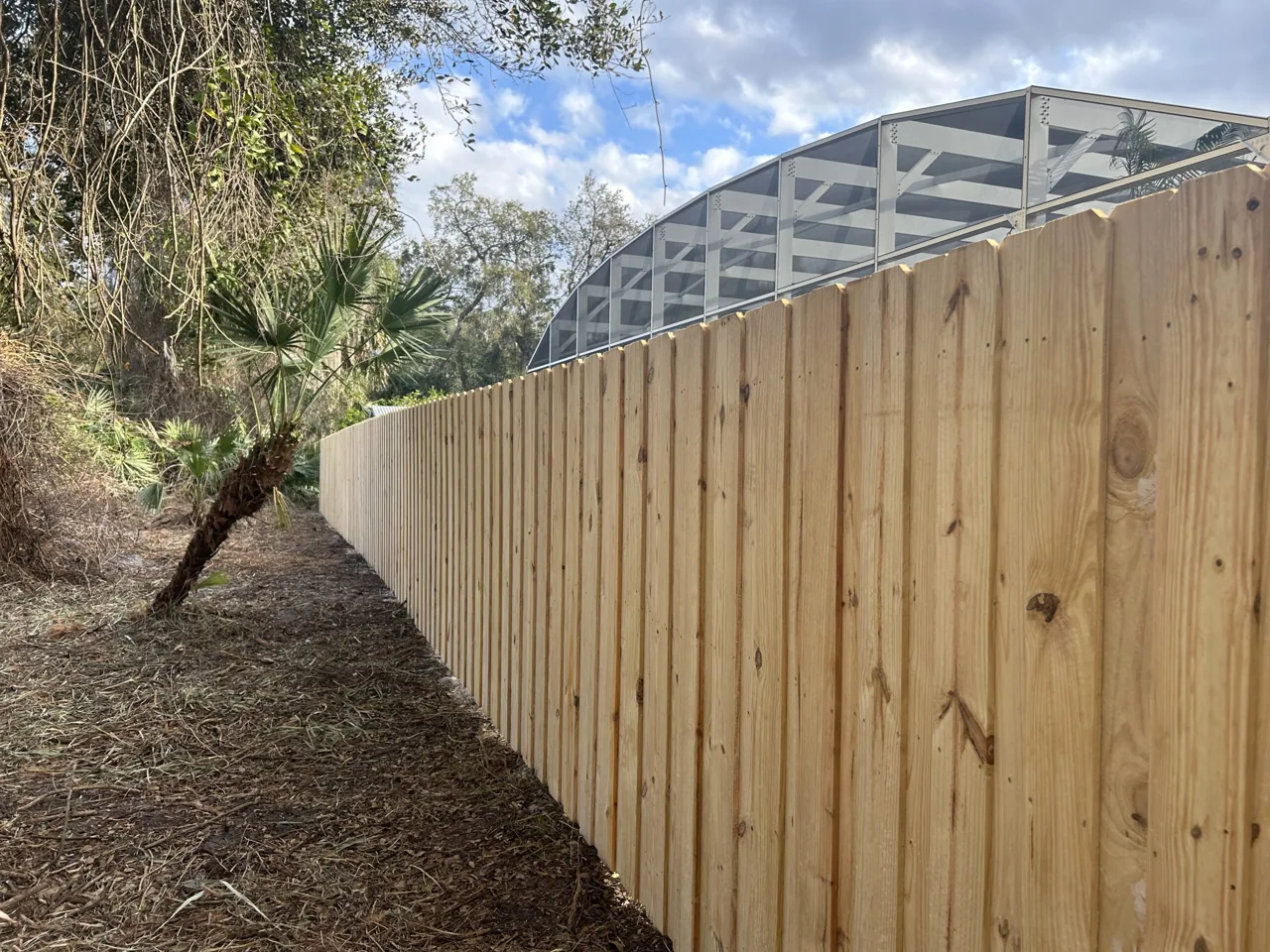 Natural wood Wood fence